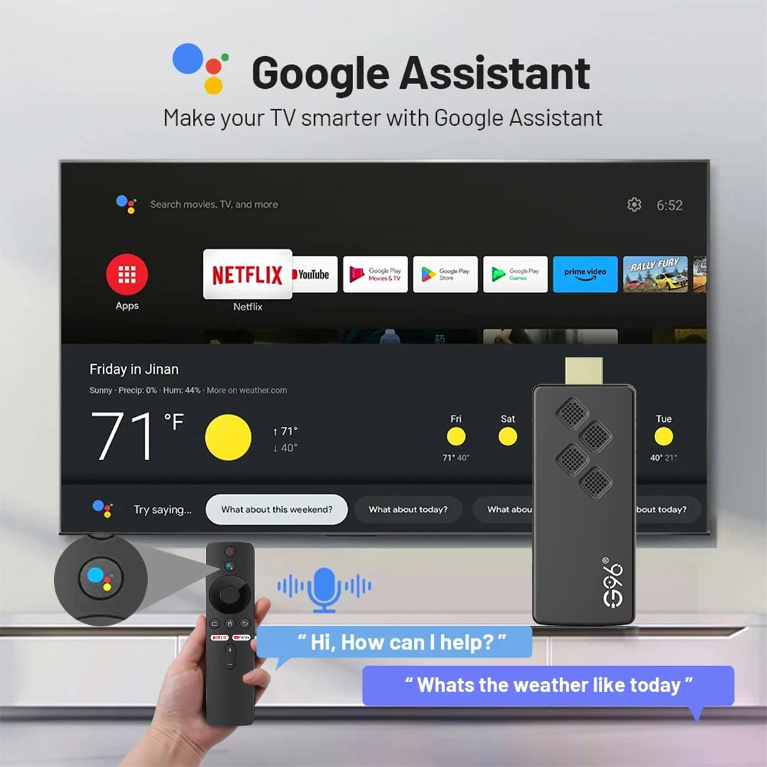 4K Android TV Stick G96 mit HDR10+ und Dual-Band WLAN