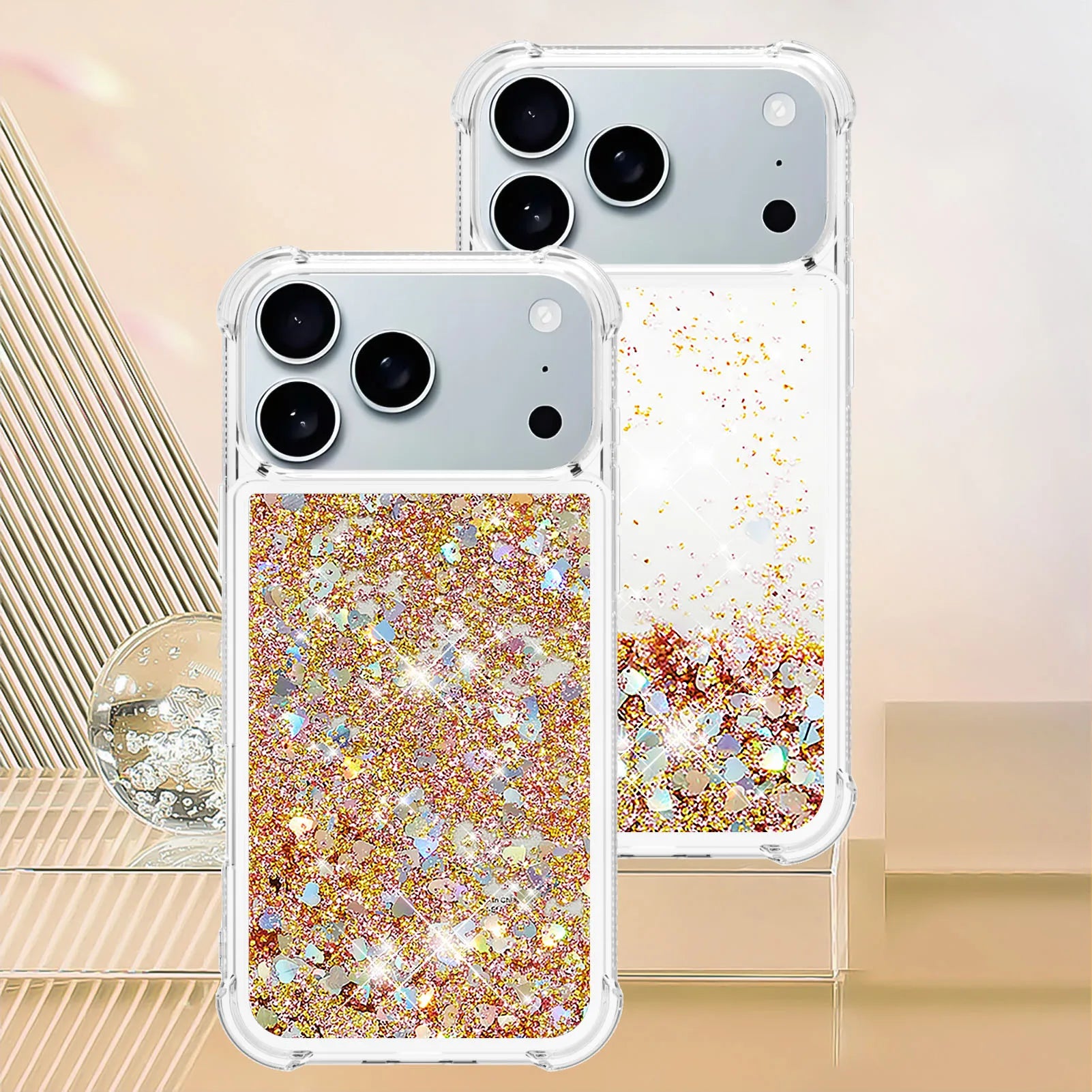 Klare Bling Glitter Treibsand Hülle für iPhone 17 Pro