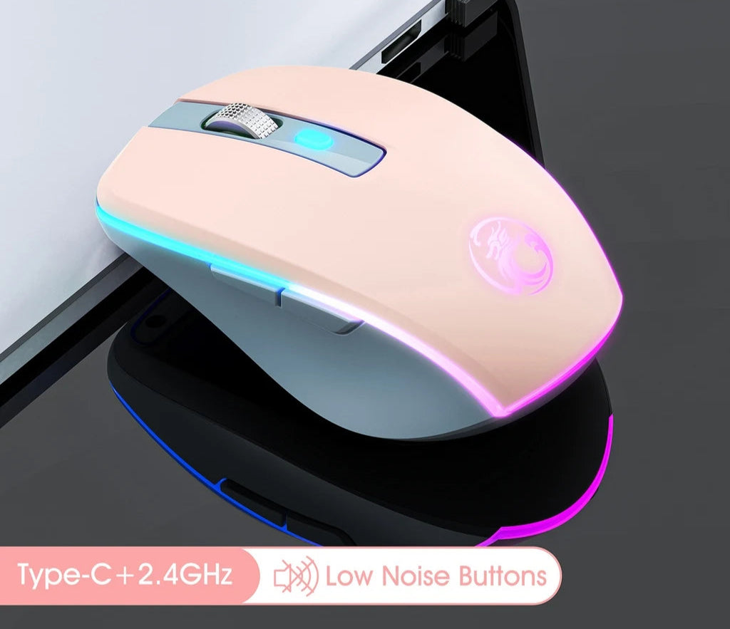 Kabellose Dual-Mode Maus RGB leise wiederaufladbar