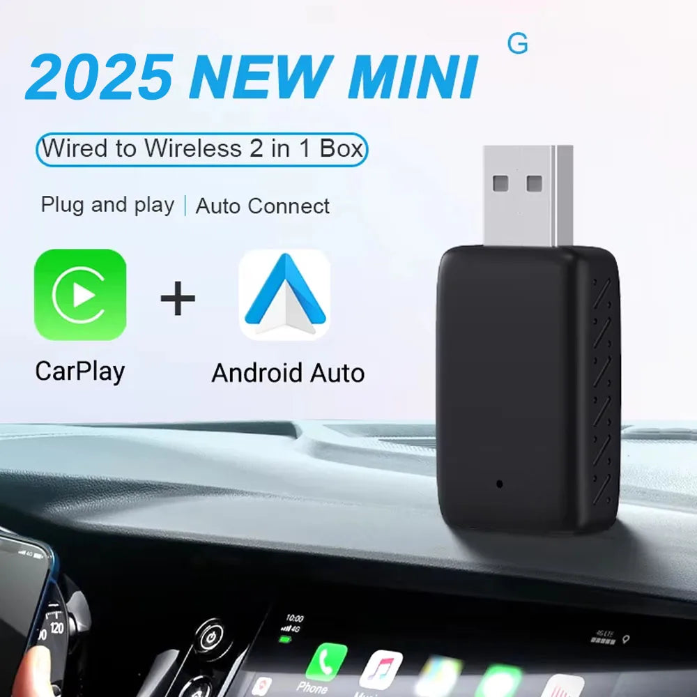 Mini 2in1 Wireless CarPlay Android Auto Adapter