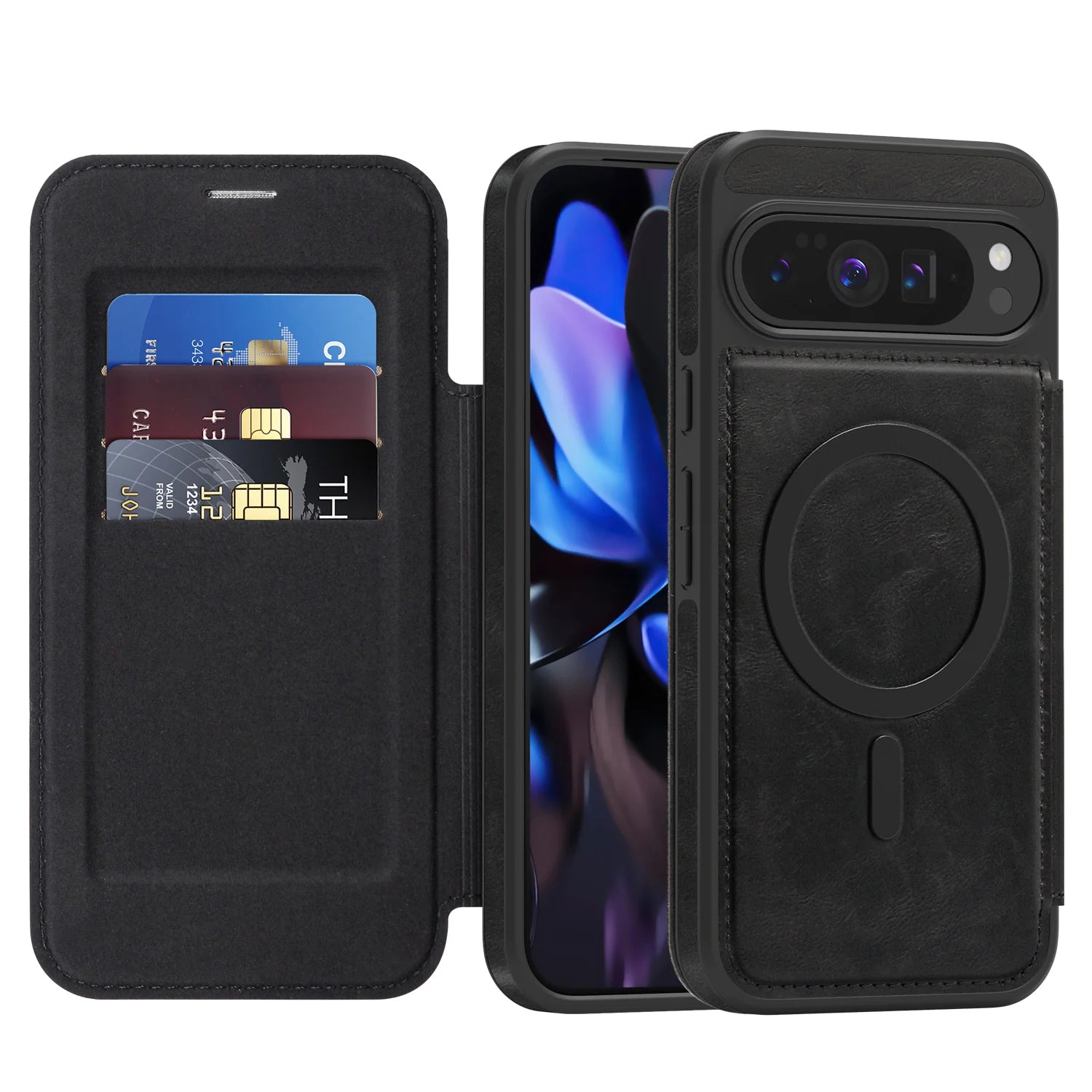 RFID Leather Flip Case for Google Pixel 10 Pro