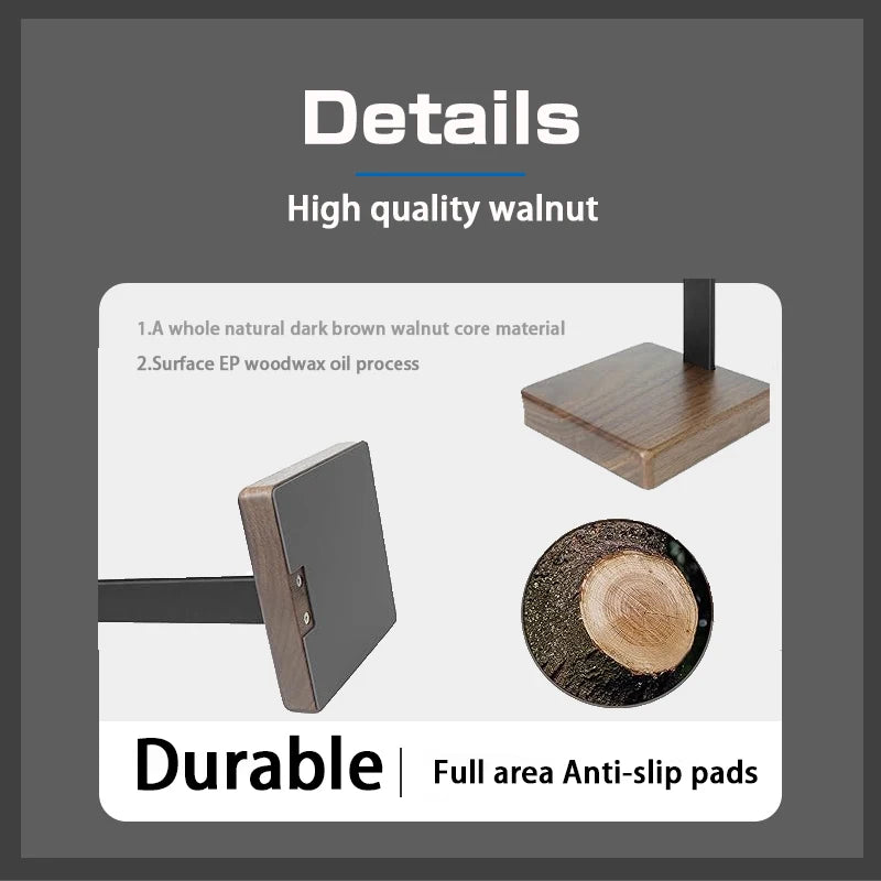 Holz-Aluminium Kopfhörerständer Desktop Organizer