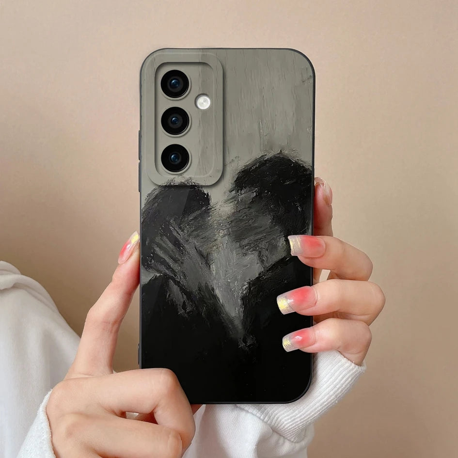 Leopard print silicone case with camera protection