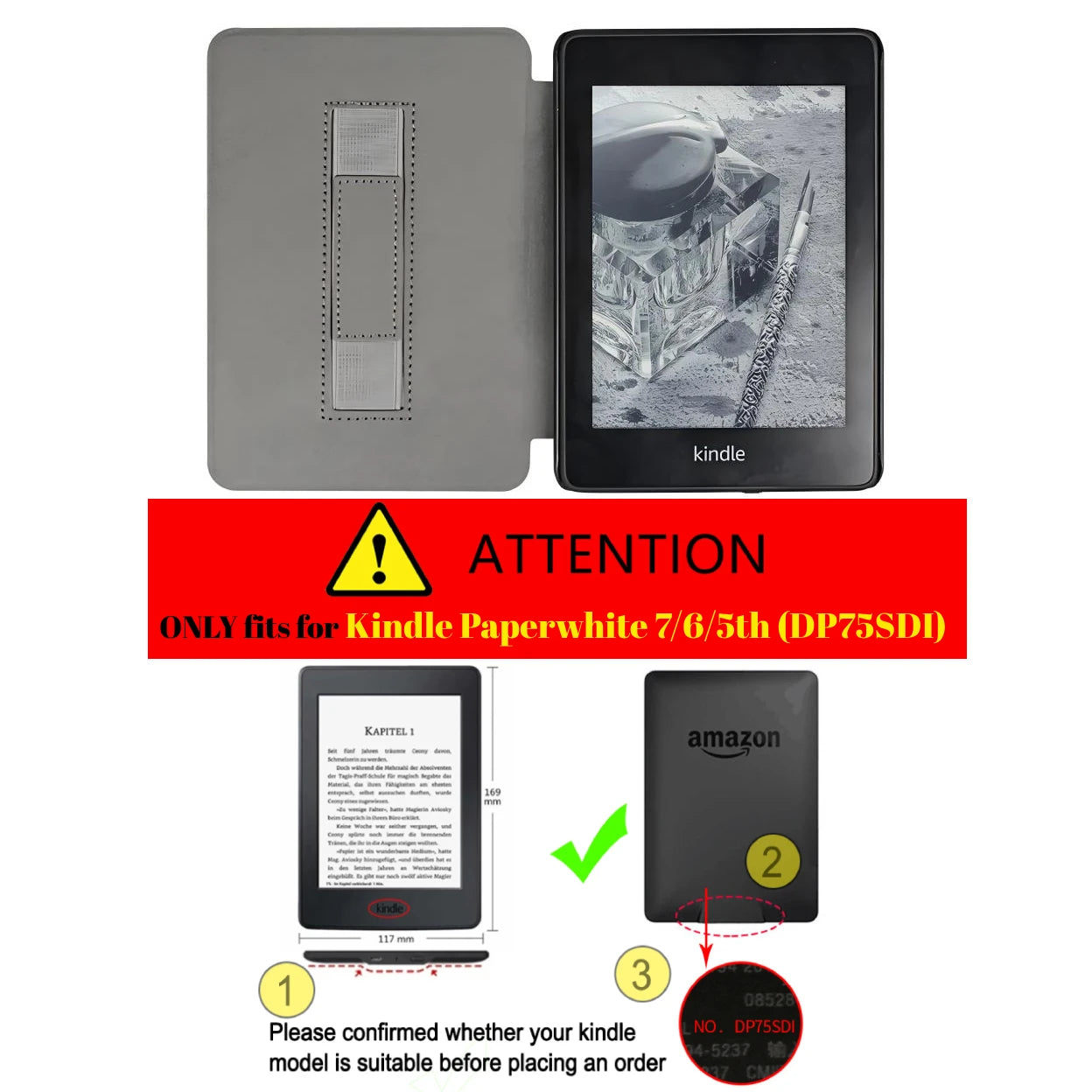 PU-Lederhülle für Kindle Paperwhite 6"