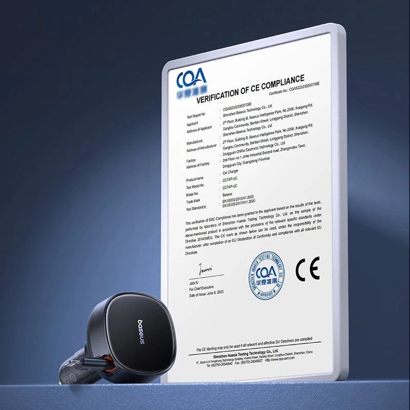 Baseus 60W Autoladegerät mit einziehbarem Kabel