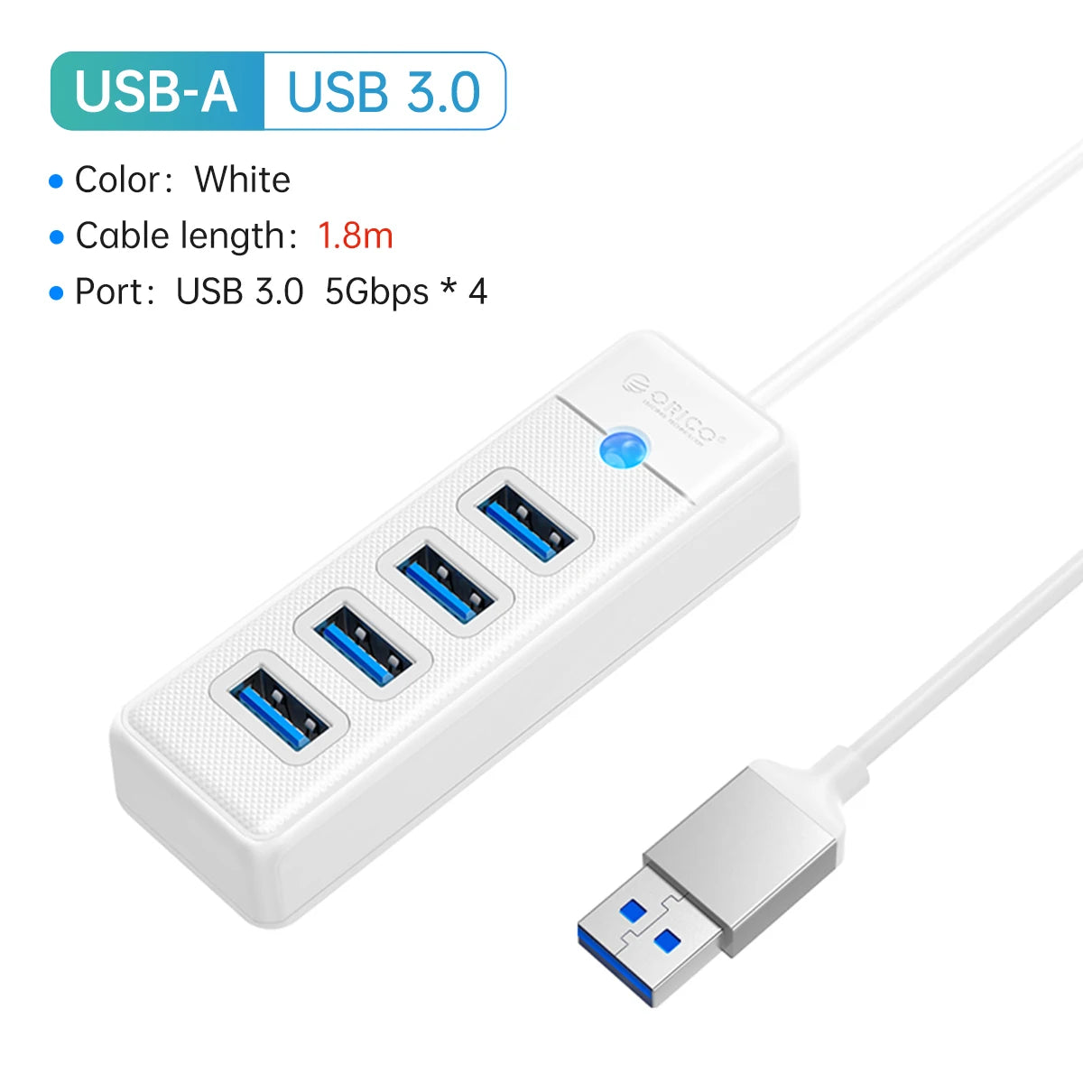 USB 3.0 HUB 4-Port Type-C Splitter