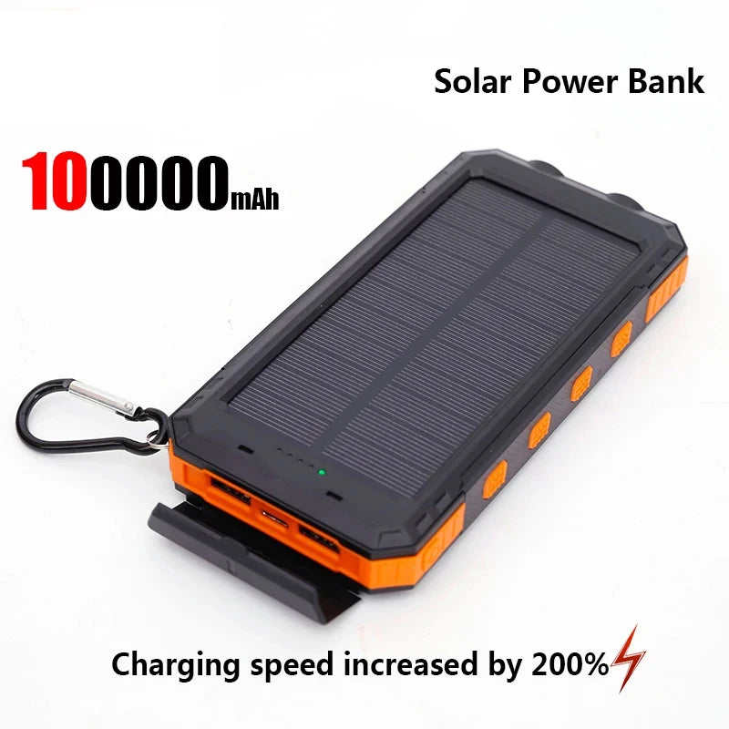 Solar Power Bank 200000mAh Fast Charger