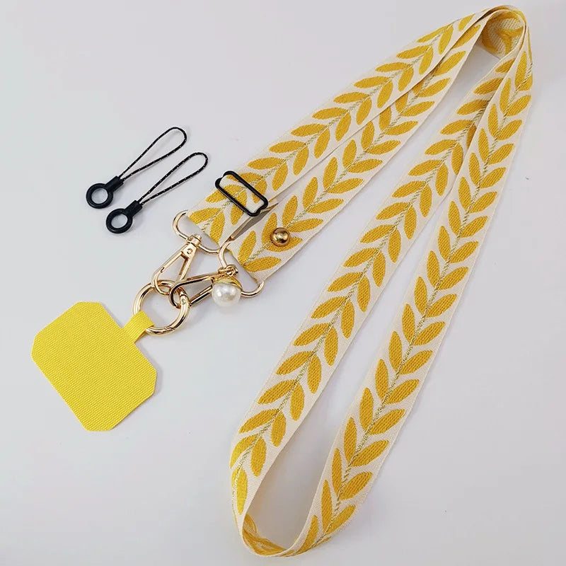Verstellbares Blatt-Handy-Lanyard mit Perlen