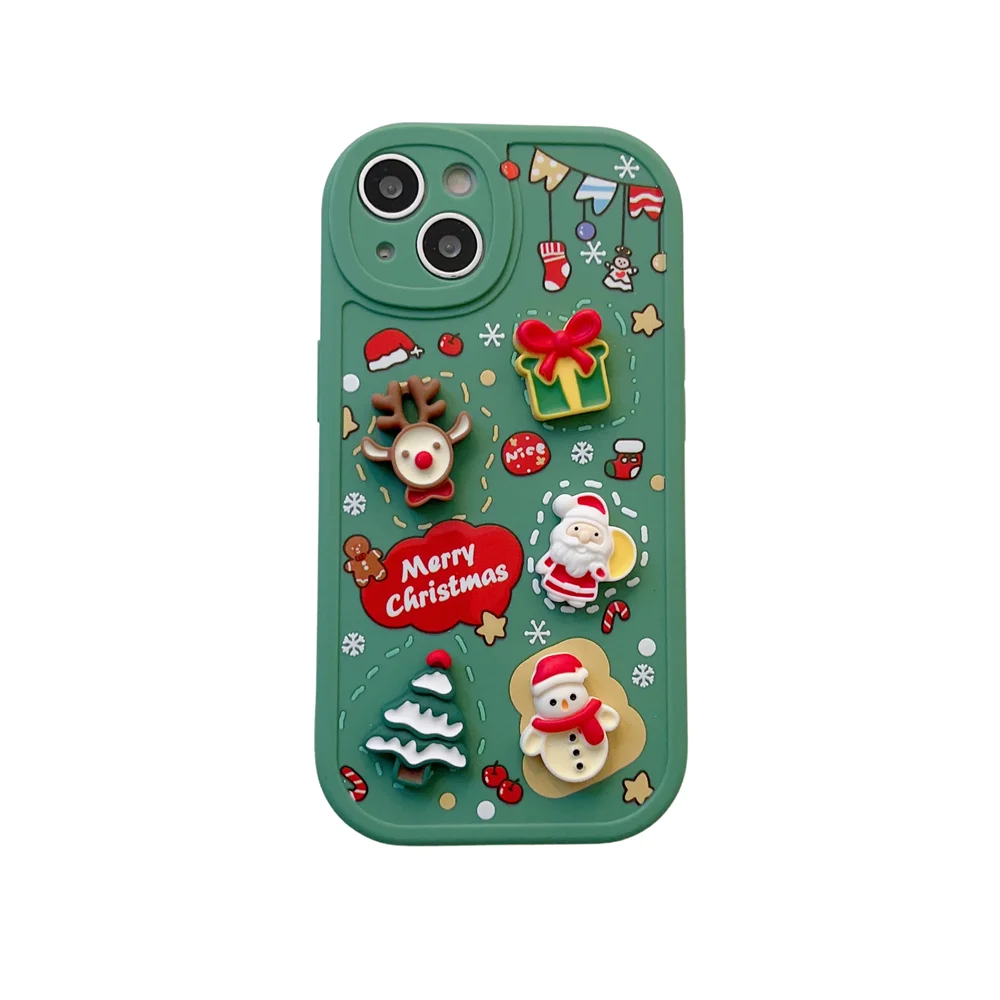 Niedliche 3D Weihnachts-Hülle für iPhone 16 Pro Max