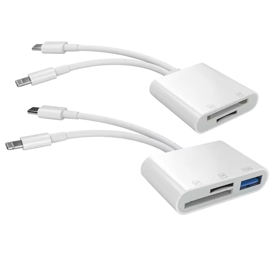 Dual-Port SD TF Kartenleser Lightning Typ-C Adapter