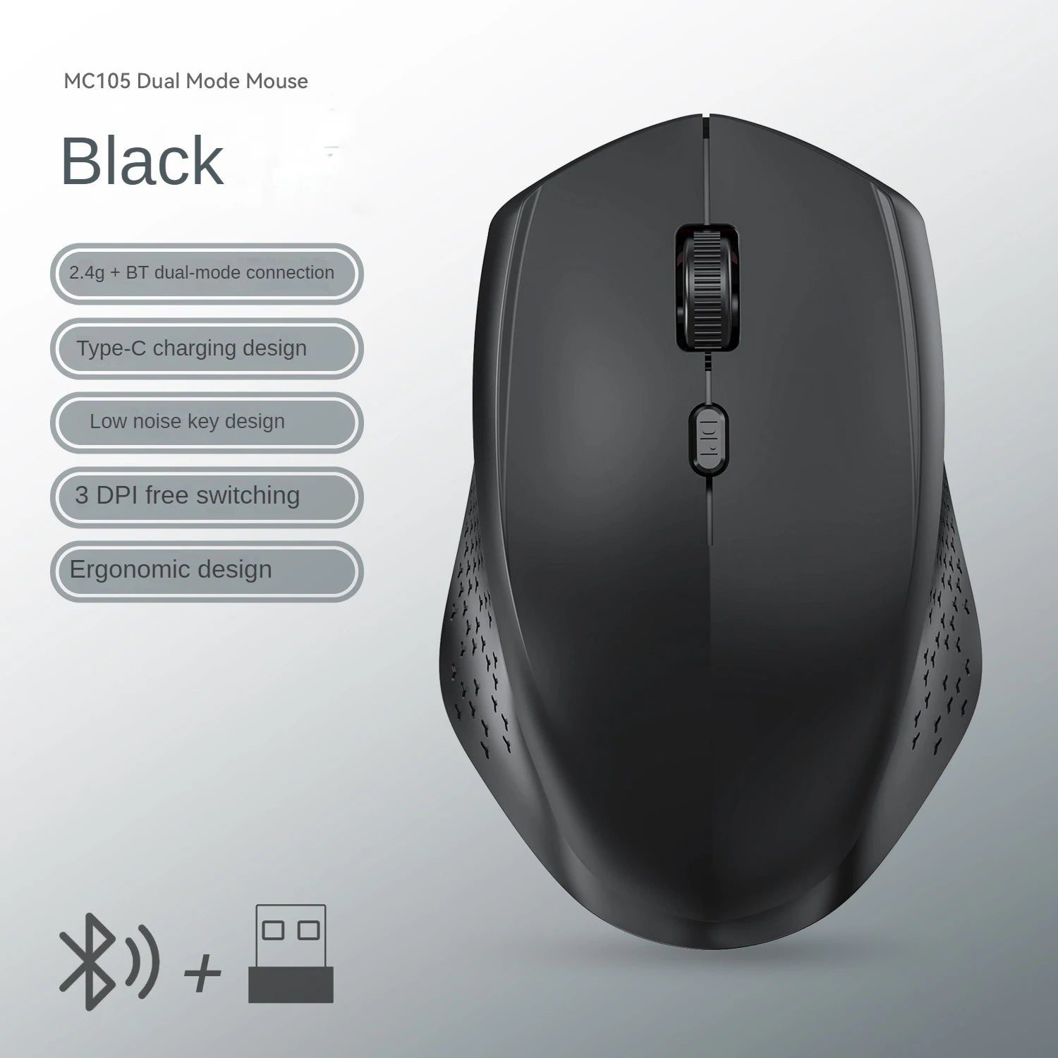 Kabellose Dual-Modus Maus leise 1600DPI US