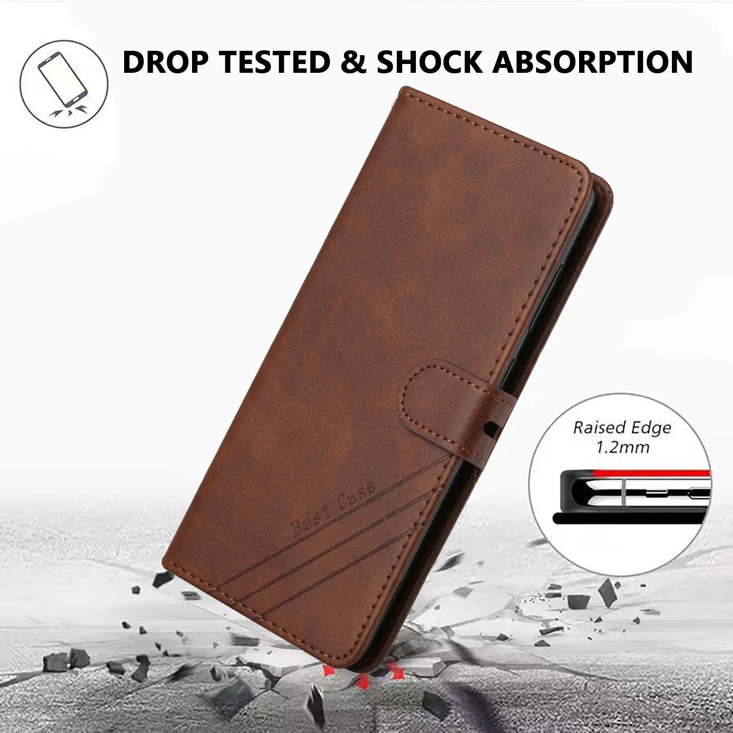 Leder Flip Brieftasche Hülle für Poco