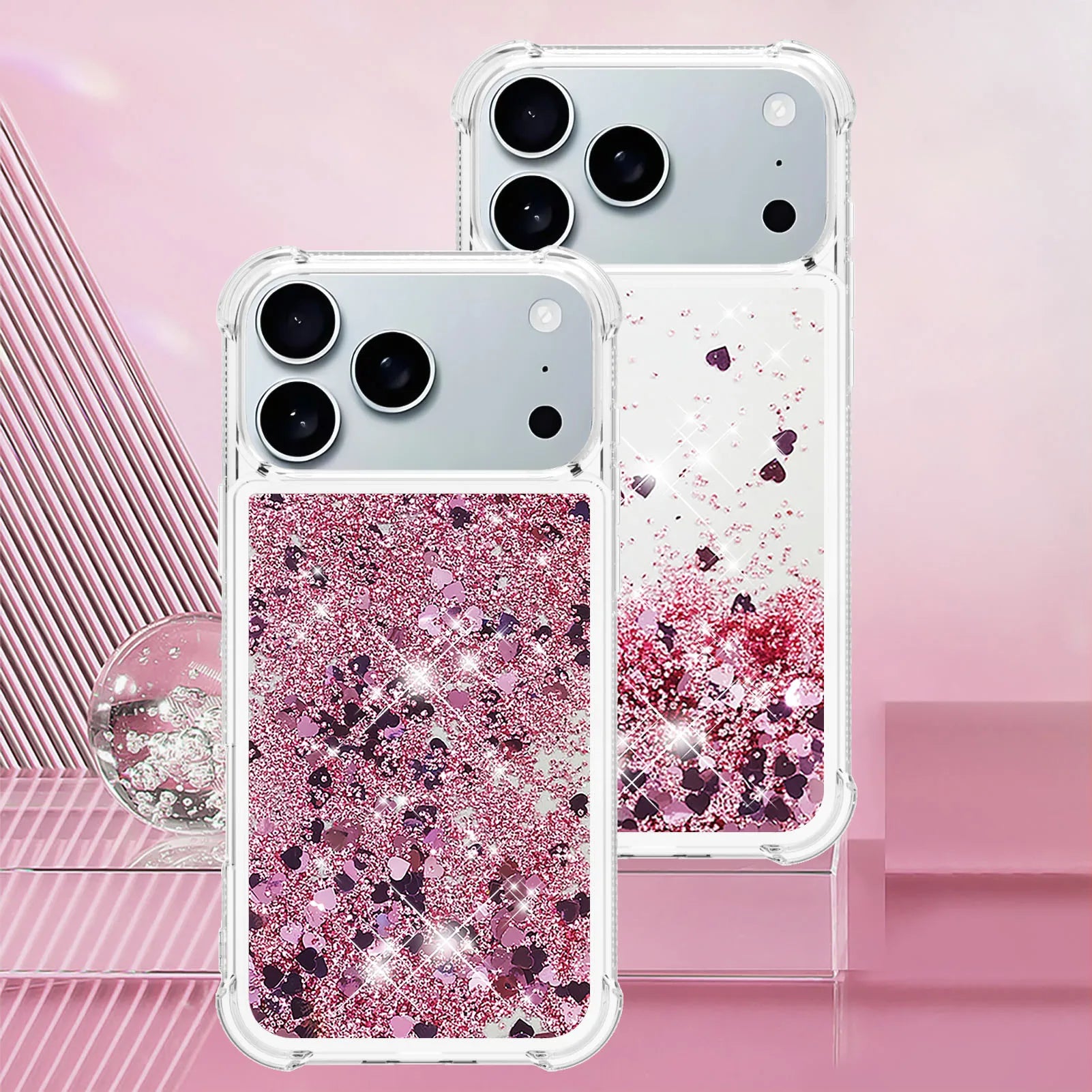 Klare Bling Glitter Treibsand Hülle für iPhone 17 Pro