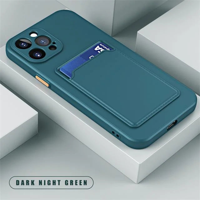 Luxus Silikonhülle mit Kartenfach iPhone