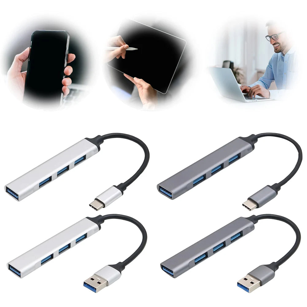 4-in-1 USB 3.0 Hub Splitter Adapter