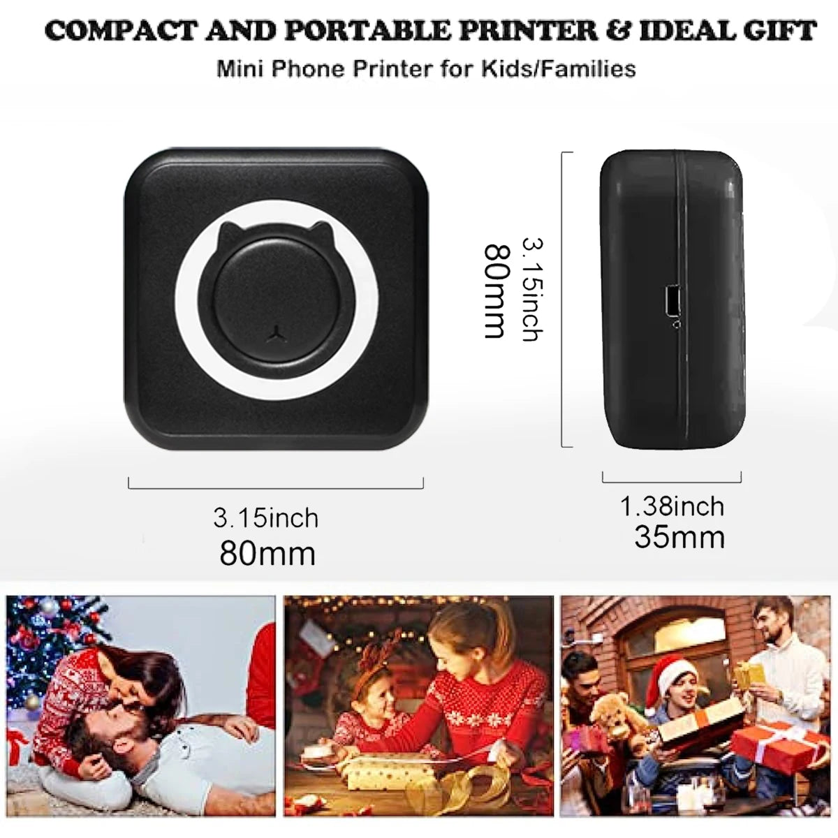 Mini Print Thermal Printer 58mm Bluetooth Photo Printer