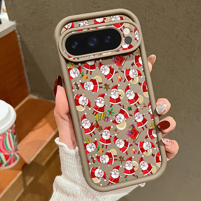 Weiche TPU Weihnachtshülle für Google Pixel 7 8 und 9 Serie stoßfest flexibel passgenau mit Hirschmotiv rutschfestes Silikon Case