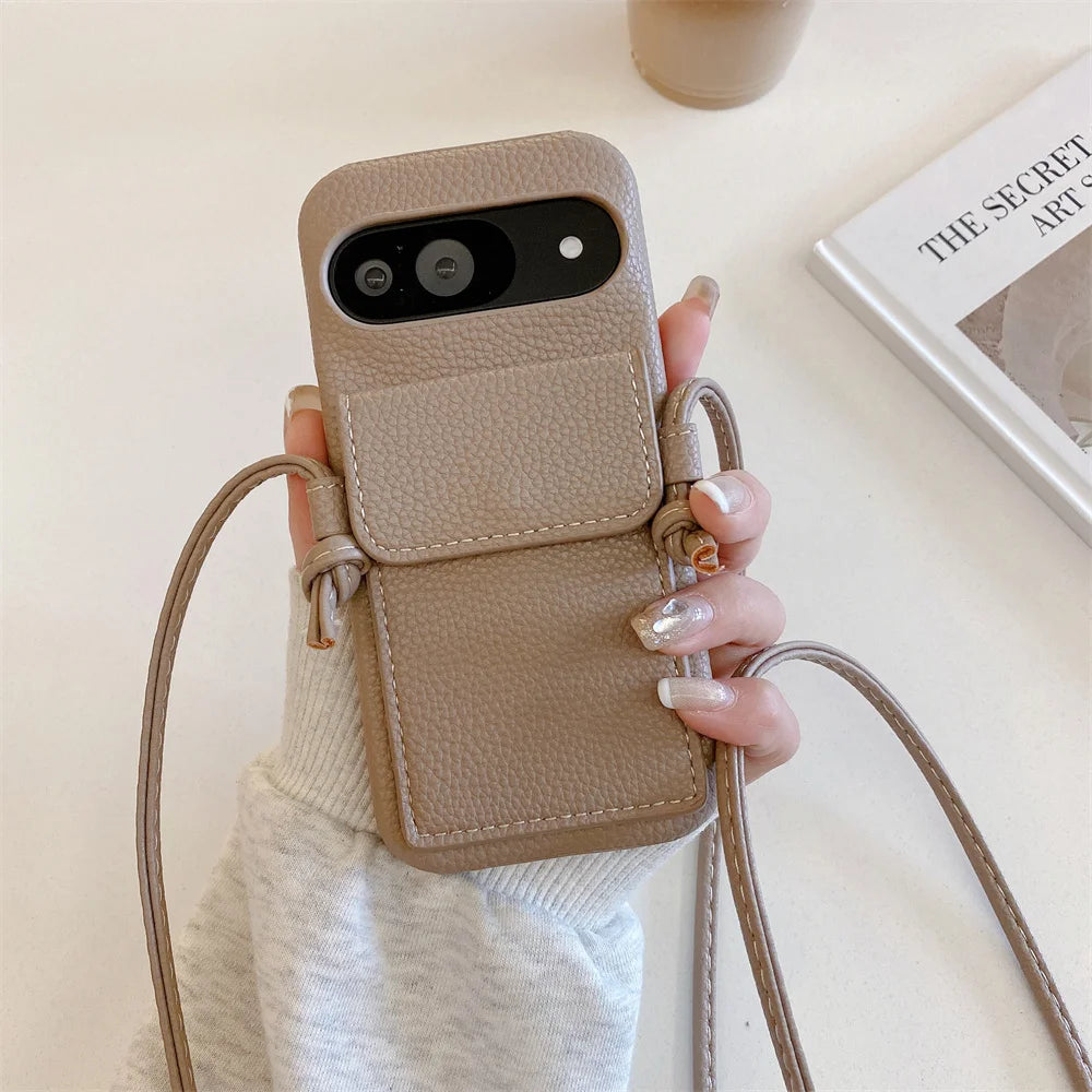 Luxus Leder Wallet Hülle für Google Pixel 9 Pro