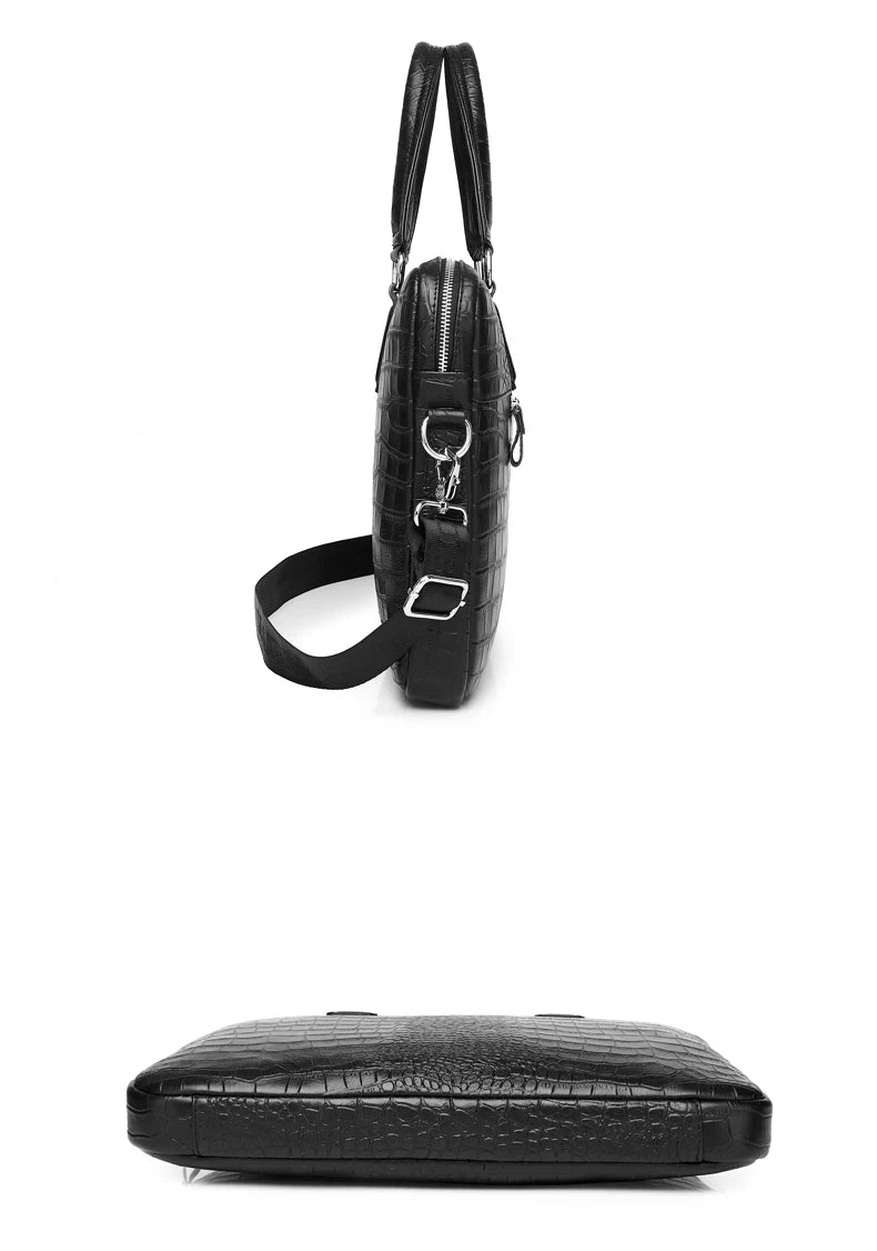 Mallette pour ordinateur portable en cuir véritable SCHLATUM