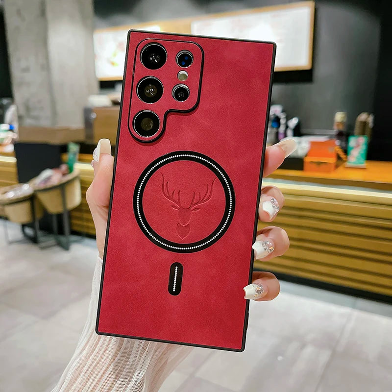 Luxus Leder Magsafe Hülle für Samsung