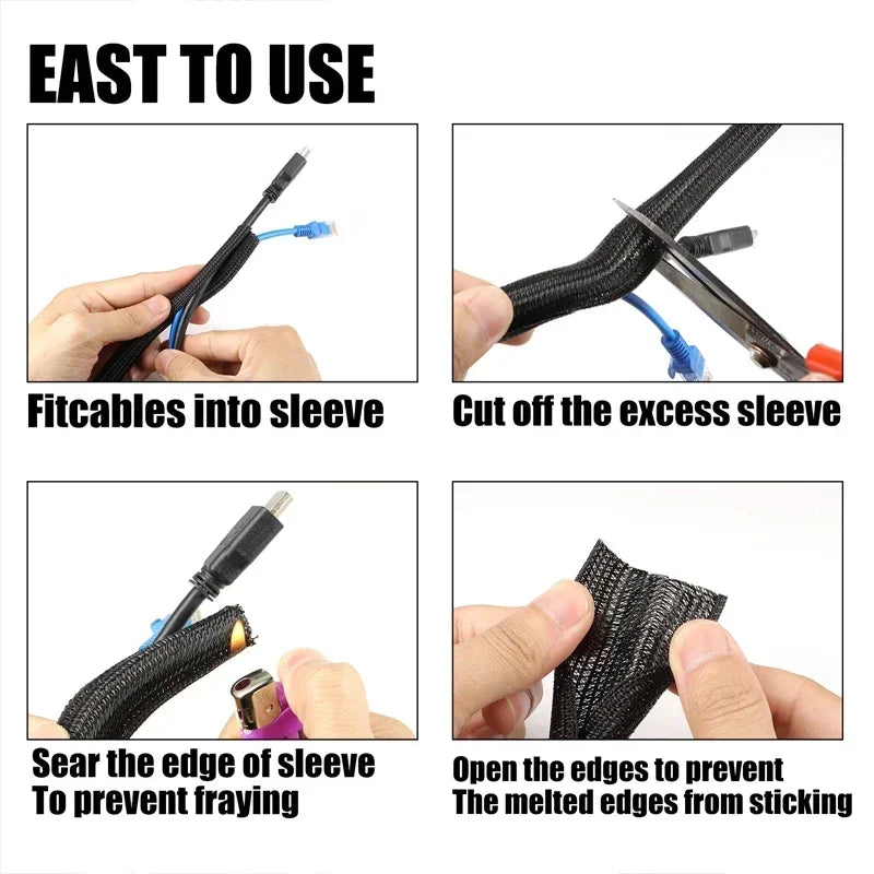 Rot-Schwarzer Selbstschließender Kabelschutz PET