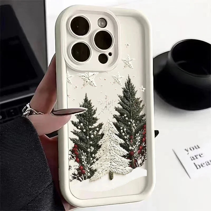 Cute Christmas case with Santa and Christmas tree for Pixel
