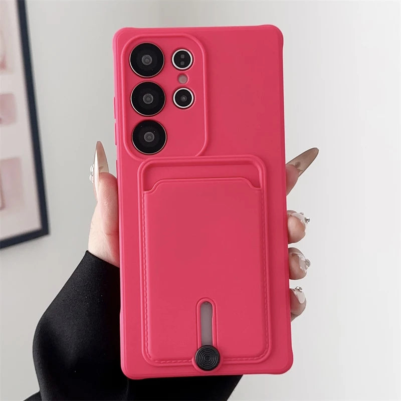 Weiche Silikon Kartenhalter Hülle Samsung S25 S24 Plus