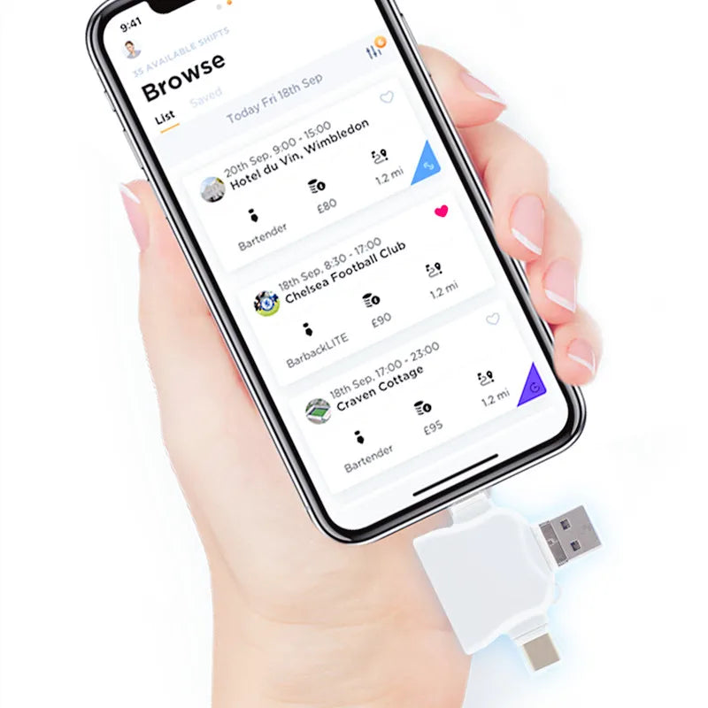 Lightning SD Kartenleser USB 4-in-1 OTG Adapter