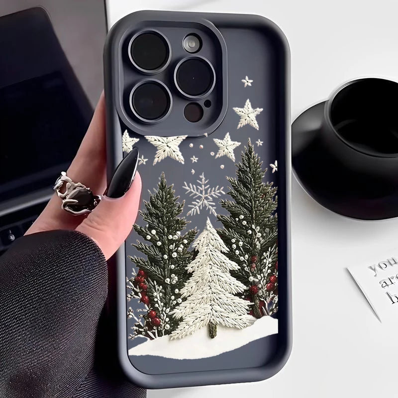 Cute Christmas case with Santa and Christmas tree for Pixel