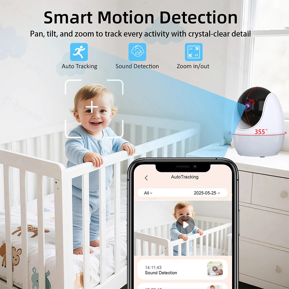 1080P HD Baby Monitor mit WLAN App & Nachtsicht