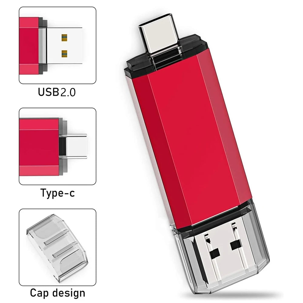 2-in-1 USB-C Stick 512GB–2TB mit Anhänger