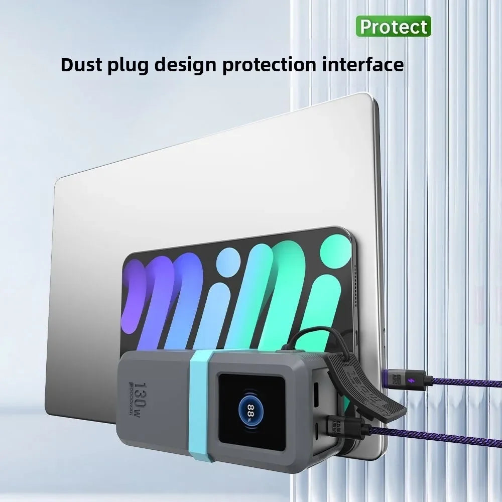 20000mAh Power Bank 130W Fast Charging with Cable Compartment