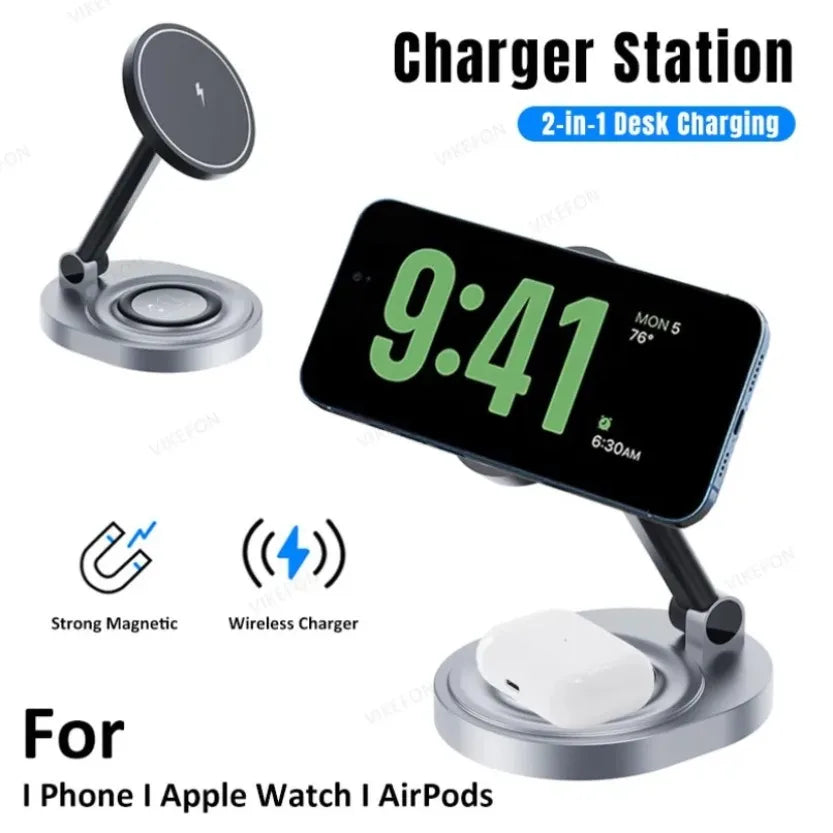 Magnetische 2-in-1 Ladestation für iPhone & Apple Watch