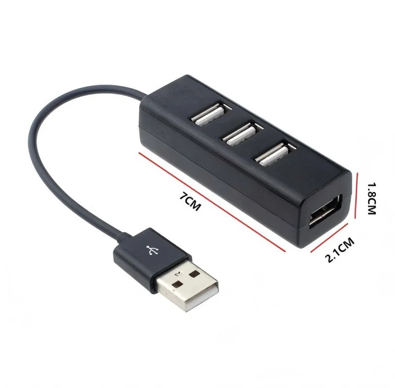 Mini 4-Port USB 2.0 Hub Adapter