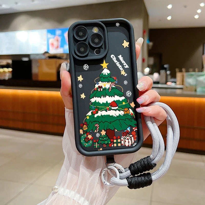 Weihnachtsmuster Lanyard Hülle für Samsung S25