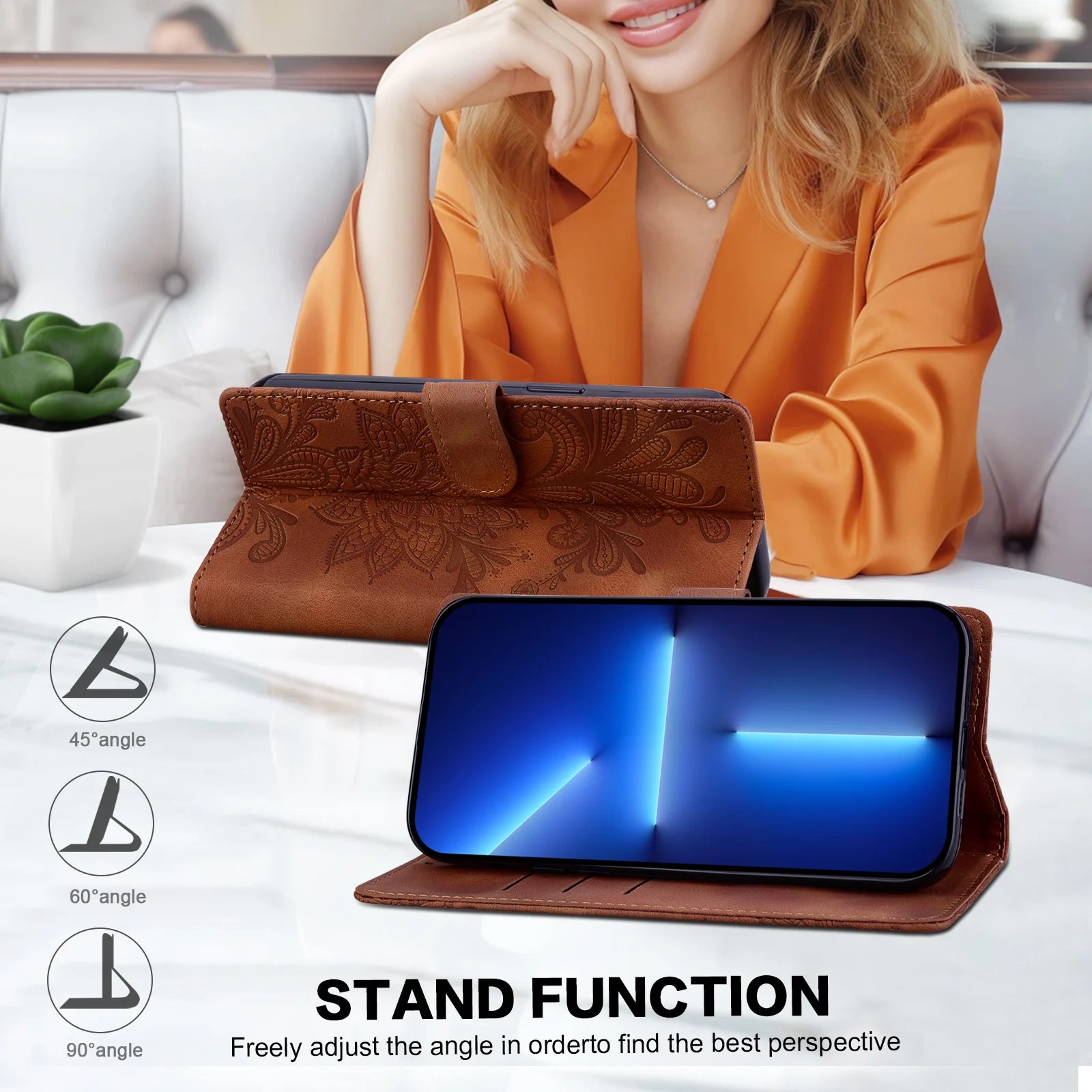 Präge Leder Flip Hülle für Xiaomi Poco