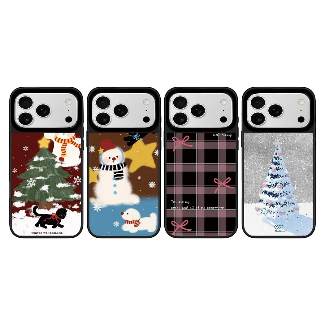Weihnachts Schneemann Spiegel Hülle für iPhone 17