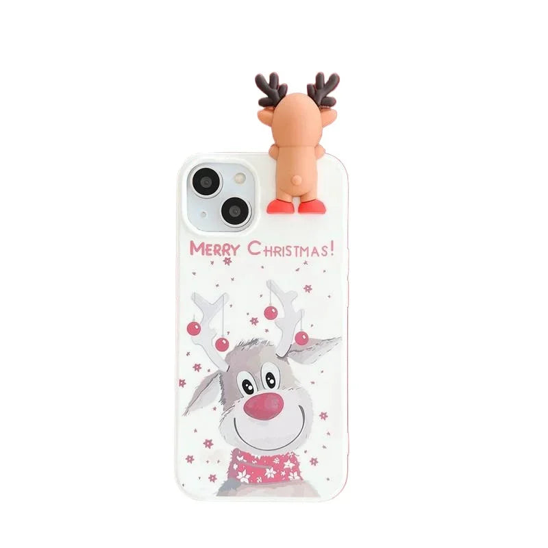 3D Christmas Reindeer TPU Case for iPhone 16 Pro Max