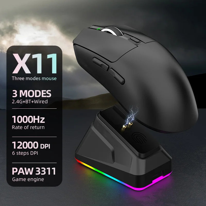 Tri-Mode RGB Maus mit 12000 DPI & Schnellladung