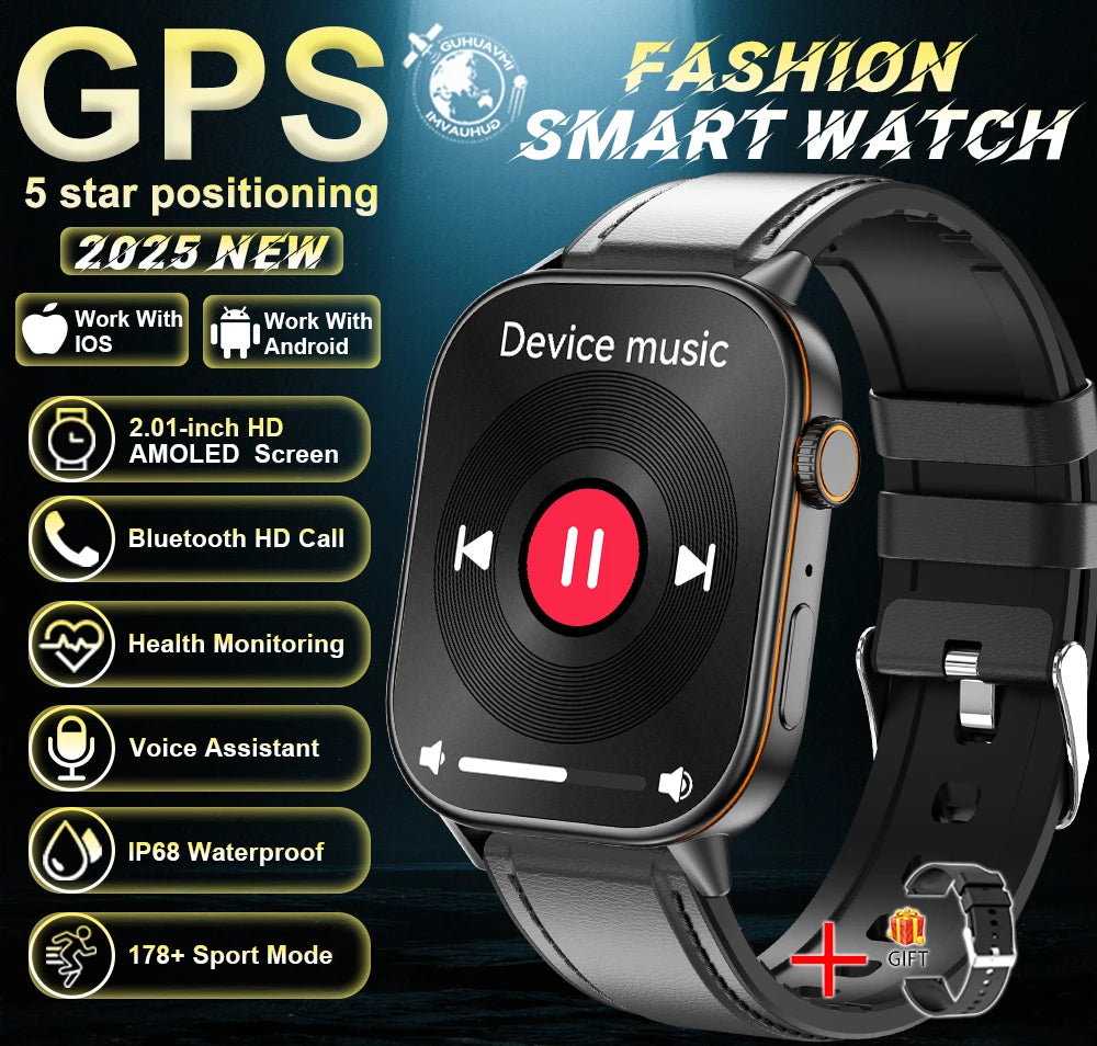 Robuste 2025 Militär GPS Smartwatch mit Taschenlampe & Bluetooth-Anruf für Android & iOS