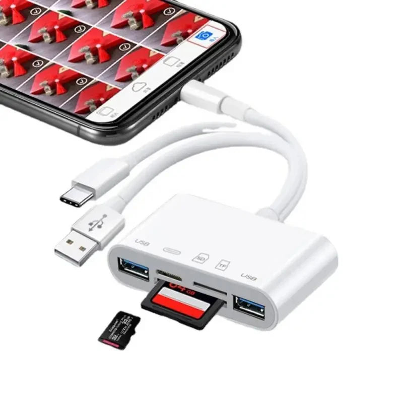 5-in-1 USB OTG Adapter mit SD/TF Kartenleser