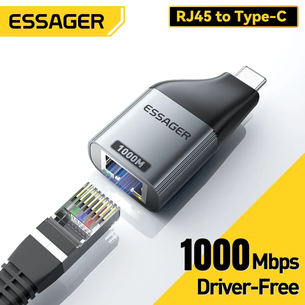 Essager USB-C auf RJ45 LAN Adapter