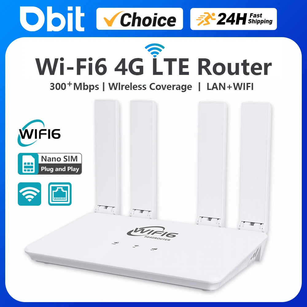 4G LTE WiFi6 router with SIM & hotspot