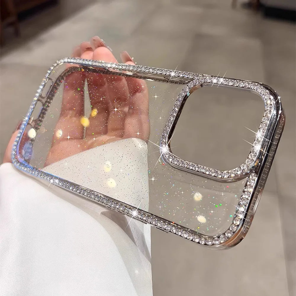 Bling Glitter Clear Hülle für iPhone 17 Pro Max – Silikon Case