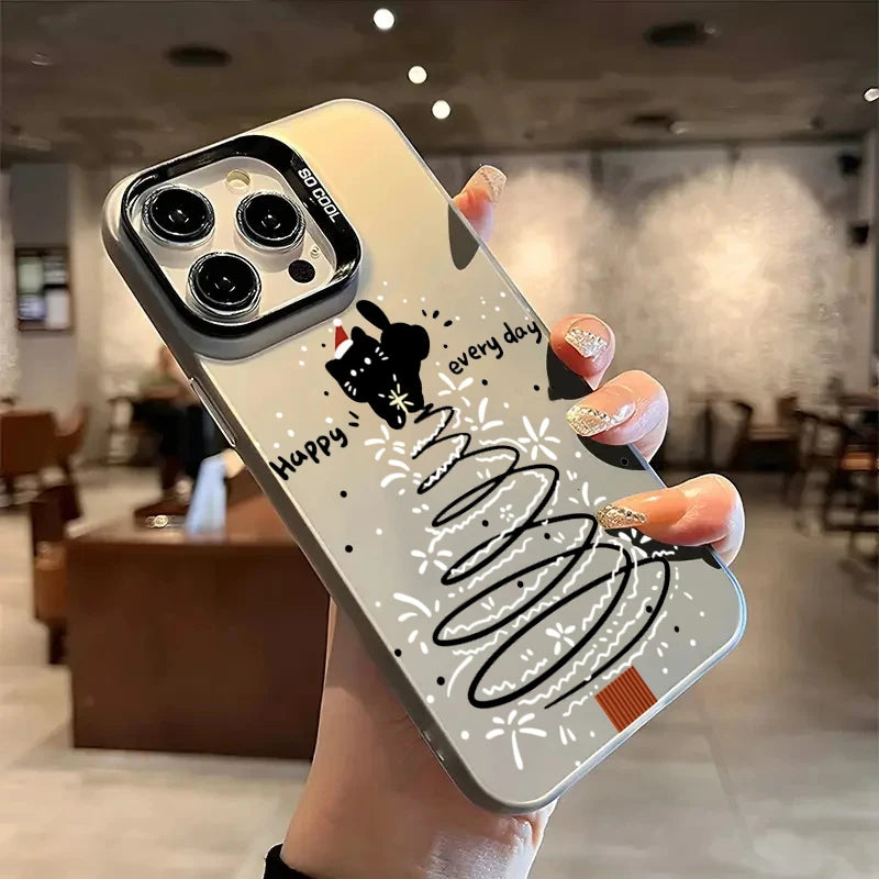 Weihnachts Schwarze Katze Handyhülle für Samsung S25