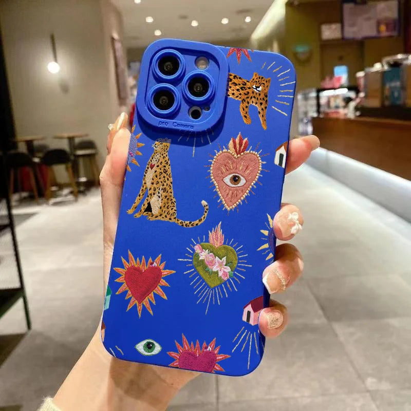 Floral Leopard Silikonhülle iPhone