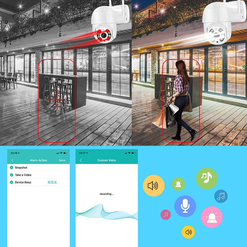 8MP 4K PTZ WLAN IP Kamera mit Auto-Tracking