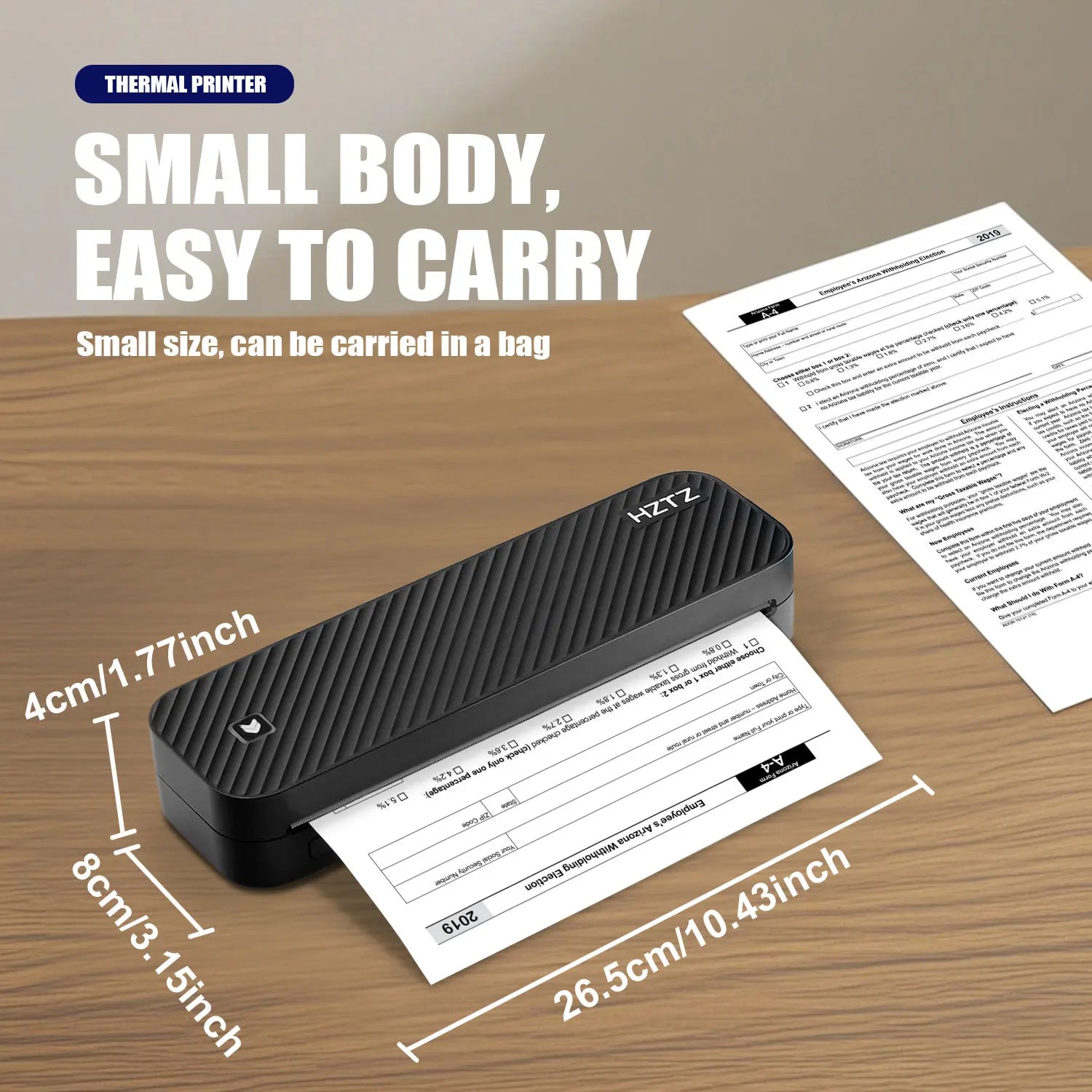 Tragbarer Bluetooth A4 Thermodrucker papierlos