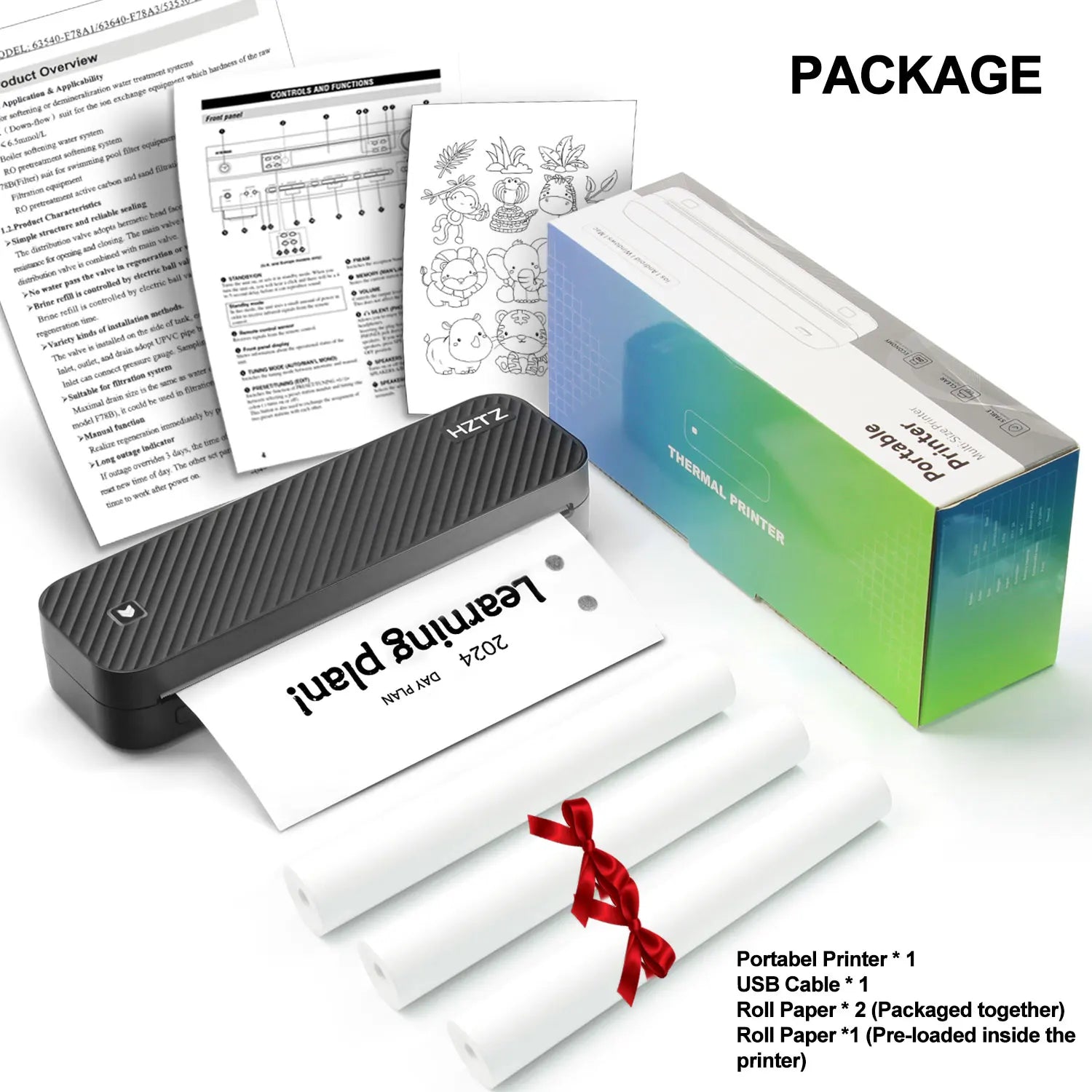 Tragbarer Bluetooth A4 Thermodrucker papierlos