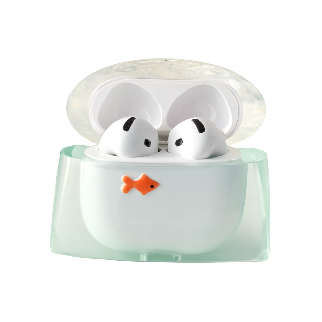 Transparente Silikon Airpods Hülle Fisch